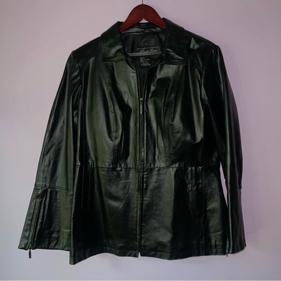 Jerry Lewis L Black Leather Jacket Zipper Collar - Picture 1 of 7